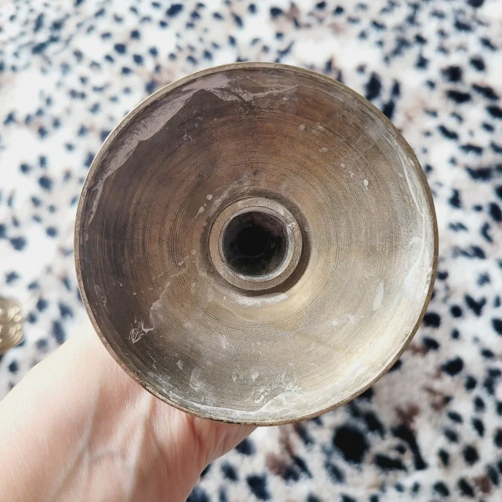 Vintage Silver Ornate Urn Candlestick Holder Classic Ribbed Metal 8